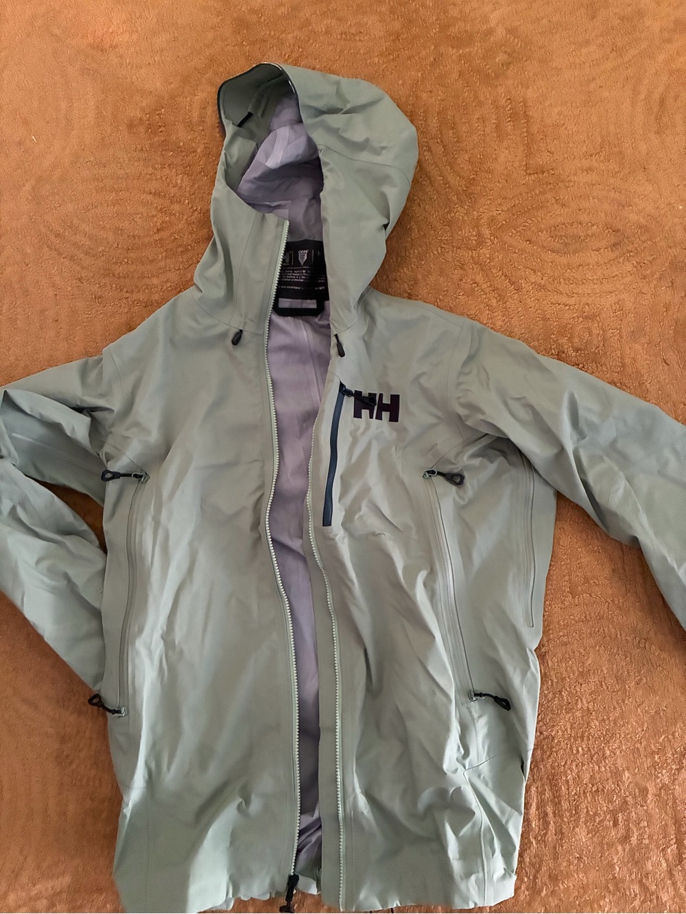 Helly Hansen Light Green Waterproof Hooded Ski Jacket